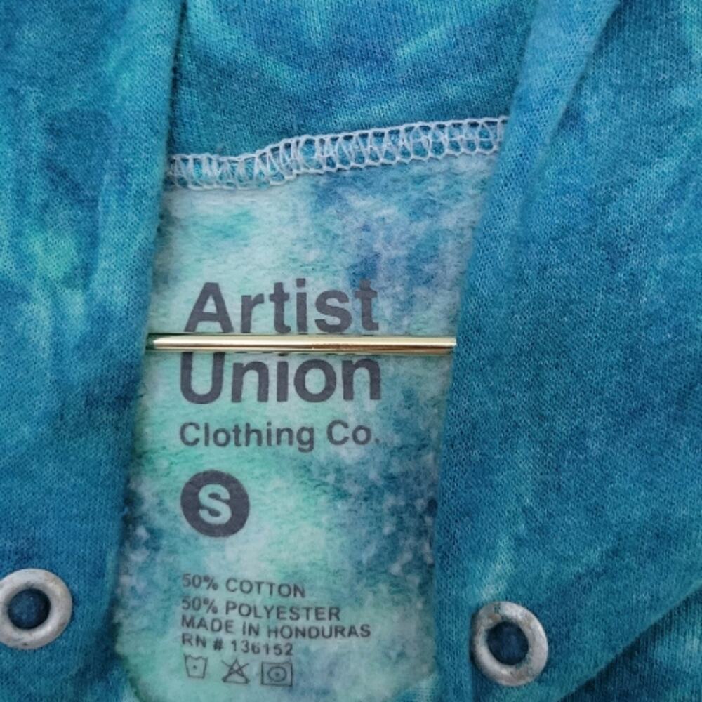 Artist Union Men/Women Size Small S Tie Dye Blue Hoodie Death Valley Unisex - Picture 7 of 7